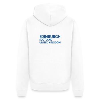 Edinburgh – Scotland Textdesign - Unisex Premium Organic Zip Hoodie - white - Back - Thijin (182cm)