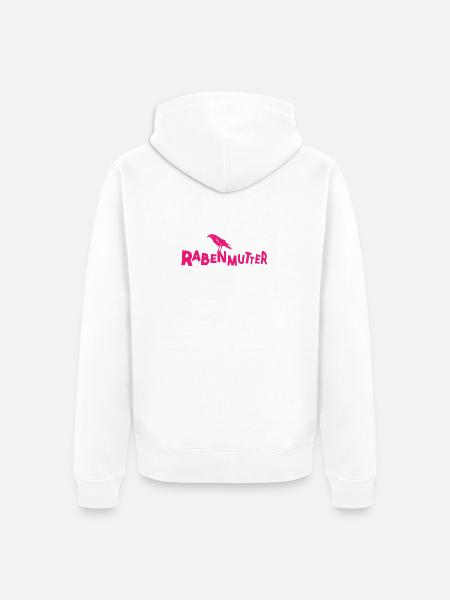 Rabenmutter - Mutter - Mama - Mami - Rabe - Unisex Premium Bio Zip Hoodie - Weiß