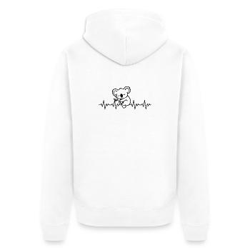 Koala EKG Herzschlag - Unisex Premium Bio Zip Hoodie - Weiß - Hinten - Thijin (182cm)