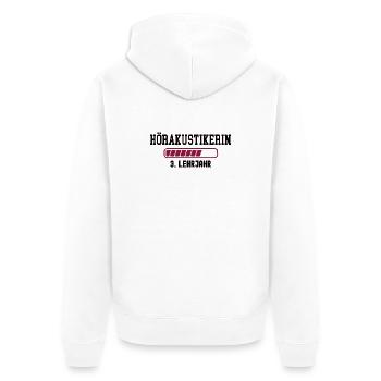 Apprenticeship as a hearing aid acoustician 3rd year of training as a hearing aid acoustician - Unisex Premium Organic Zip Hoodie - white - Back - Thijin (182cm)