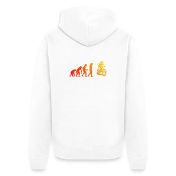 Direkte Mountainbike Aussage - Unisex Premium Bio Zip Hoodie - Weiß - Hinten - Thijin (182cm)