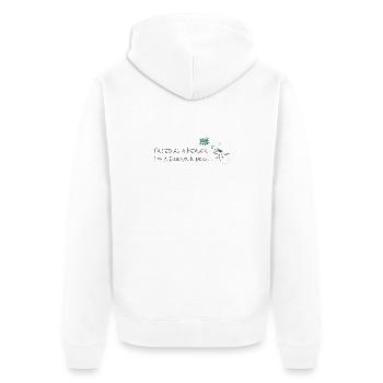 Scheitern als Mensch, jetzt Dino - Unisex Premium Bio Zip Hoodie - Weiß - Hinten - Thijin (182cm)