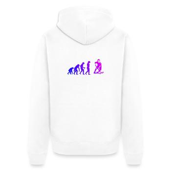 Attention floorball fans, simple statement - Unisex Premium Organic Zip Hoodie - white - Back - Thijin (182cm)