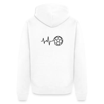 Soccer Heartbeat ECG Pulse Love - Unisex Premium Organic Zip Hoodie - white - Back - Thijin (182cm)