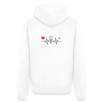 Le tennis est mon battement de cœur - Veste à capuche bio Premium Unisexe - blanc - Dos - Thijin (182cm)