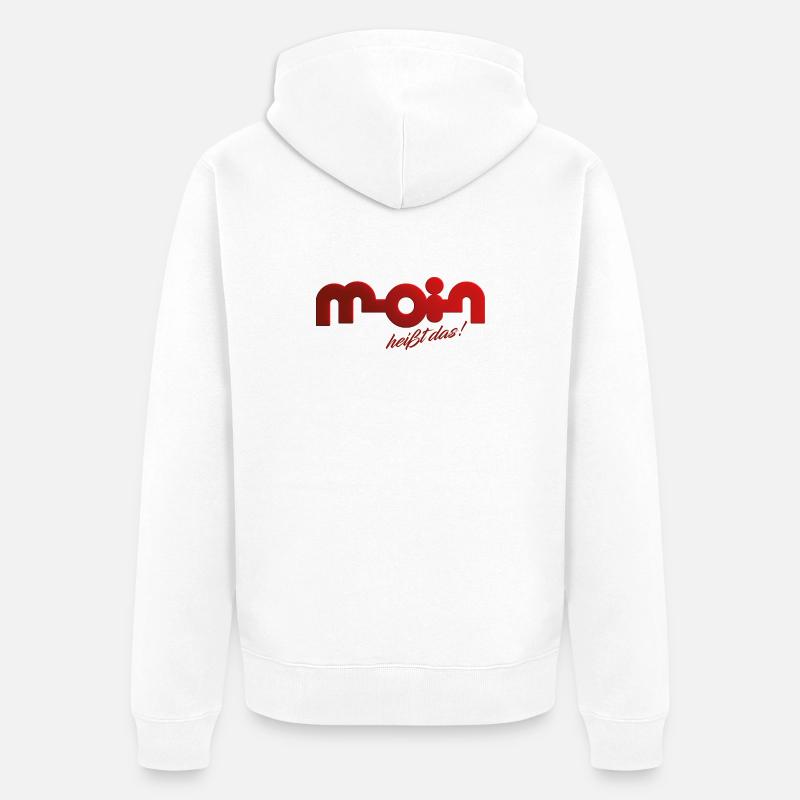 Moin heißt das! - Unisex Premium Bio Zip Hoodie - Weiß