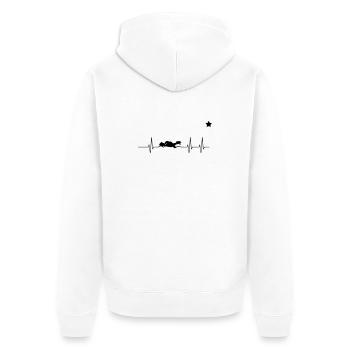Cœur de vélo Devise - Veste à capuche bio Premium Unisexe - blanc - Dos - Thijin (182cm)