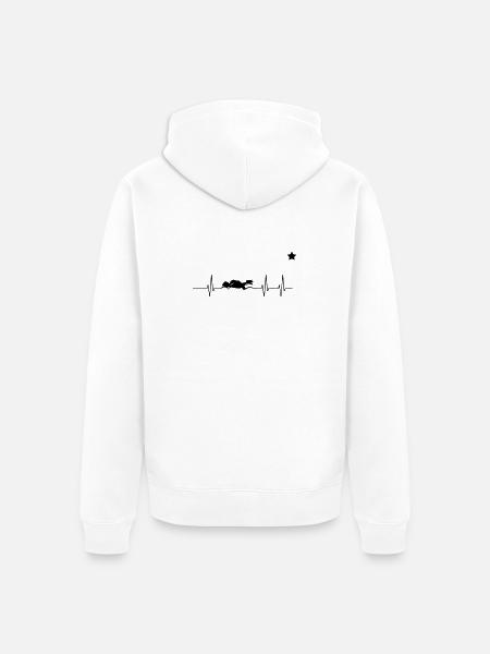 Cœur de vélo Devise - Veste à capuche bio Premium Unisexe - blanc