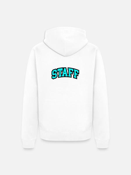 Staff Lettering - Unisex Premium Organic Zip Hoodie - white