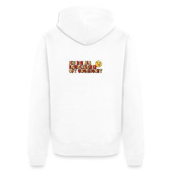 Erwachsen? Nicht geeignet! | Funny Adulting Saying - Unisex Premium Bio Zip Hoodie - Weiß - Hinten - Thijin (182cm)