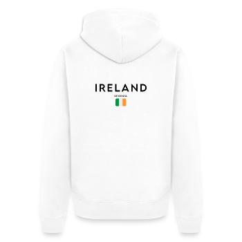 Flag of Ireland, elegant minimalist design - Unisex Premium Organic Zip Hoodie - white - Back - Thijin (182cm)