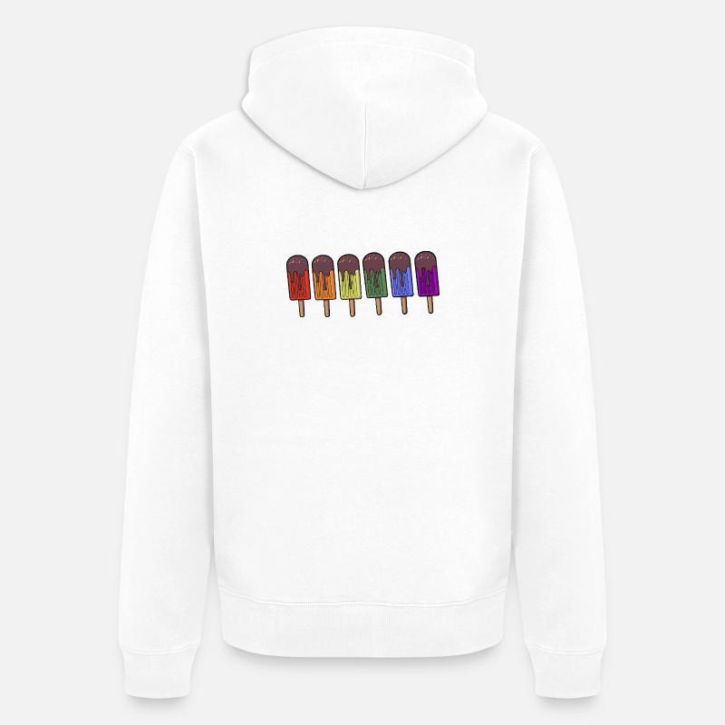 Rainbow Frozen pop Parade - Veste à capuche bio Premium Unisexe - blanc