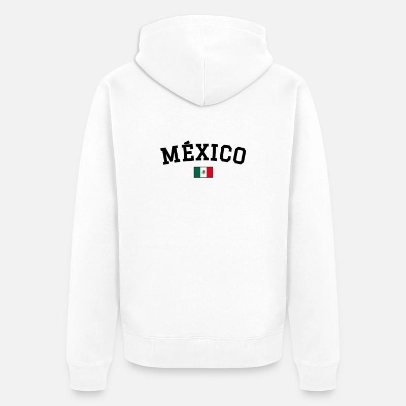Drapeau du Mexique Noir - Veste à capuche bio Premium Unisexe - blanc