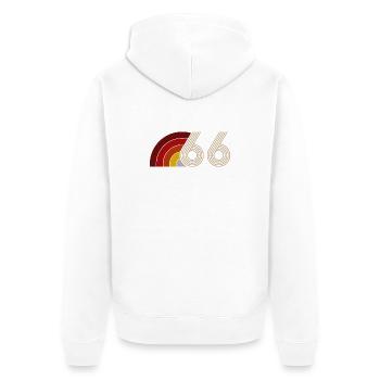 Vintage Astro 60 Jahre Sixties Party 1966 - Unisex Premium Bio Zip Hoodie - Weiß - Hinten - Thijin (182cm)