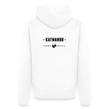 Kathmandu, Nepal, Koordinaten Planet Erde - Unisex Premium Bio Zip Hoodie - Weiß - Hinten - Thijin (182cm)