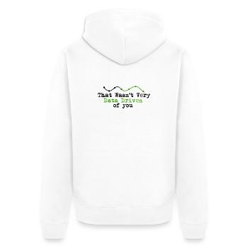 Datengetriebenes Graphline-Logo - Unisex Premium Bio Zip Hoodie - Weiß - Hinten - Thijin (182cm)
