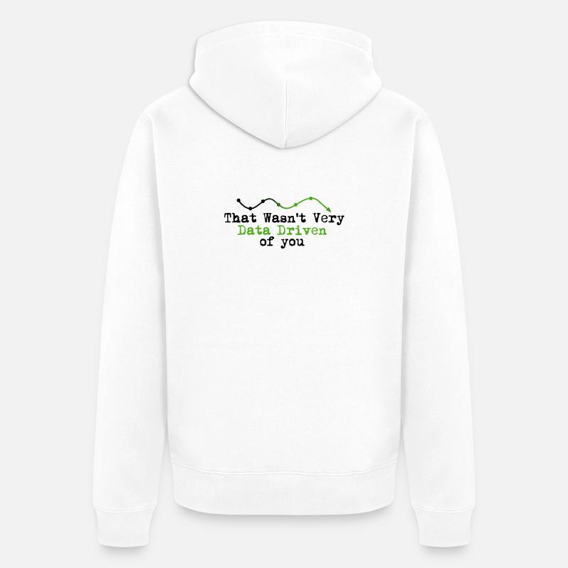 Datengetriebenes Graphline-Logo - Unisex Premium Bio Zip Hoodie - Weiß