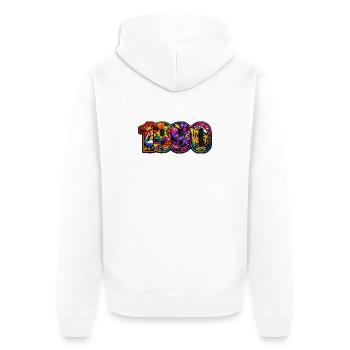 1990 Urban Colorful Graffiti - Unisex Premium Organic Zip Hoodie - white - Back - Thijin (182cm)