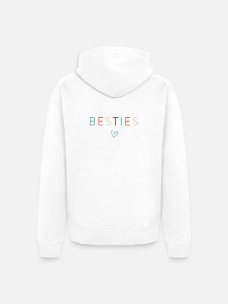 Besties Best Friends Best Girlfriends - Unisex Premium Organic Zip Hoodie - white