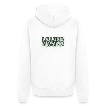 Französischer Graffiti-Luxus - Unisex Premium Bio Zip Hoodie - Weiß - Hinten - Thijin (182cm)