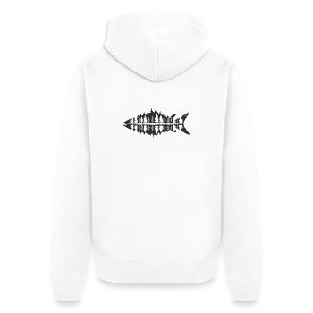Pêcheur Nature Poisson Forêt Minimaliste - Veste à capuche bio Premium Unisexe - blanc - Dos - Thijin (182cm)