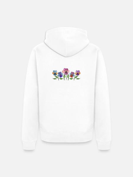 Blumen - Unisex Premium Bio Zip Hoodie - Weiß