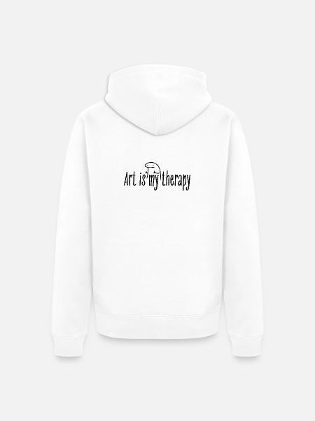 Art is my therapy - Unisex Premium Bio Zip Hoodie - Weiß