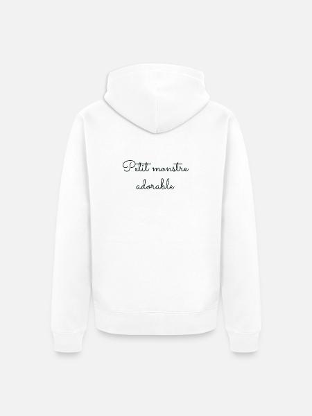 Niedliches kleines Monster - Unisex Premium Bio Zip Hoodie - Weiß