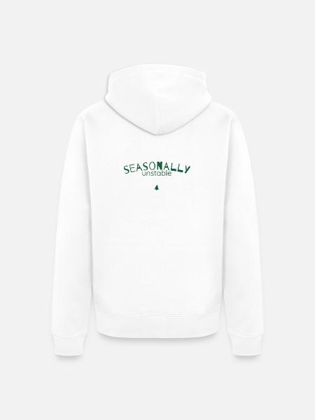 Seasonally Unstable – Humor Weihnachtsstatement - Unisex Premium Bio Zip Hoodie - Weiß