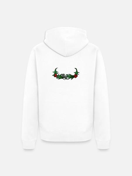 Stechpalmenwirbel-Rand - Unisex Premium Bio Zip Hoodie - Weiß