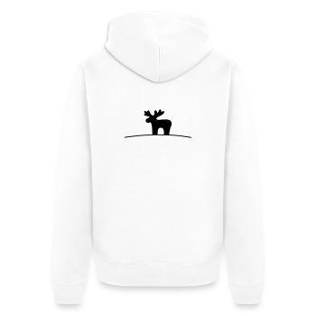 Elch Silhouette Geschenkidee Weihnachten - Unisex Premium Bio Zip Hoodie - Weiß - Hinten - Thijin (182cm)