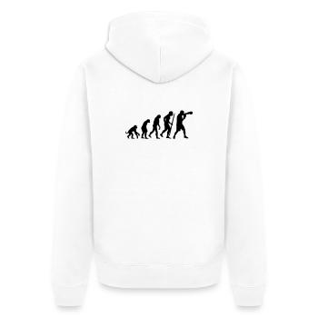 Evolution of boxing - Unisex Premium Bio Zip Hoodie - Weiß - Hinten - Thijin (182cm)