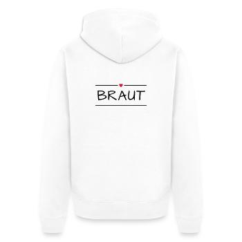 Braut Junggesellinnenabschied - Unisex Premium Bio Zip Hoodie - Weiß - Hinten - Thijin (182cm)