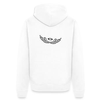 Kleine Flügel, Engelsflügel mit Heiligenschein. - Unisex Premium Bio Zip Hoodie - Weiß - Hinten - Thijin (182cm)
