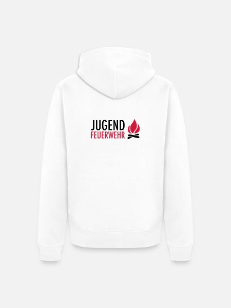 Young firefighters with flame - Unisex Premium Organic Zip Hoodie - white