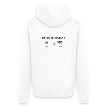 bist du betrunken - Unisex Premium Bio Zip Hoodie - Weiß - Hinten - Thijin (182cm)