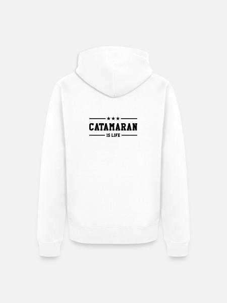 Catamaran is life - Unisex Premium Organic Zip Hoodie - white