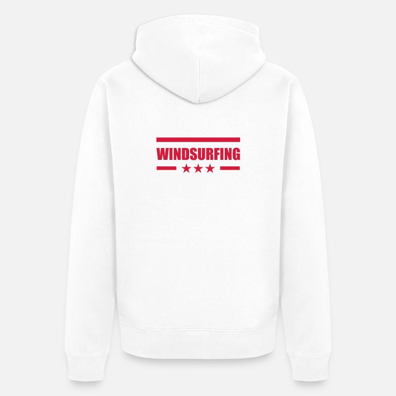 Windsurfen / Windsurfer / Windsurf / Windsurfing - Unisex Premium Bio Zip Hoodie - Weiß