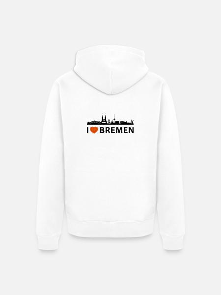 I love Bremen - Unisex Premium Organic Zip Hoodie - white