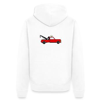 Tow truck red - Unisex Premium Organic Zip Hoodie - white - Back - Thijin (182cm)