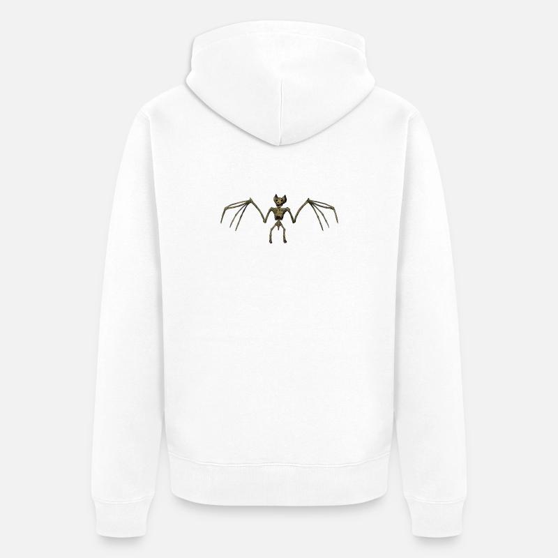 Démon squelette avec des ailes - Veste à capuche bio Premium Unisexe - blanc