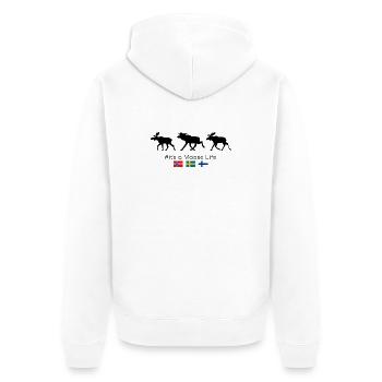 Elchbeobachtung in Skandinavien - Unisex Premium Bio Zip Hoodie - Weiß - Hinten - Thijin (182cm)