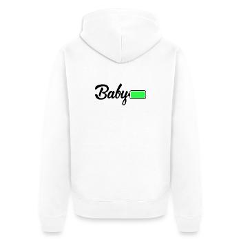 Neon Lime Abstraktes Block-T-Shirt - Unisex Premium Bio Zip Hoodie - Weiß - Hinten - Thijin (182cm)