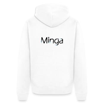 Minga - Unisex Premium Bio Zip Hoodie - Weiß - Hinten - Thijin (182cm)
