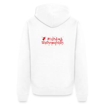 Frohe Weihnachten rot Sterne Engel Christbaum - Unisex Premium Bio Zip Hoodie - Weiß - Hinten - Thijin (182cm)