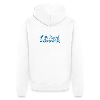 Frohe Weihnachten blau Sterne Engel Christbaum - Unisex Premium Bio Zip Hoodie - Weiß - Hinten - Thijin (182cm)