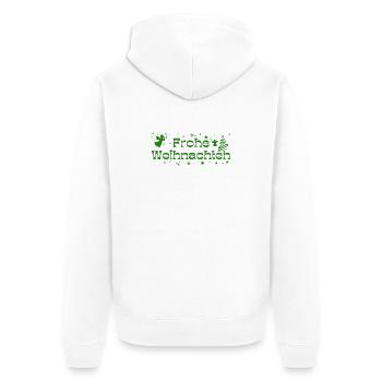 Frohe Weihnachten grün Sterne Engel Weihnachtsbaum - Unisex Premium Bio Zip Hoodie - Weiß - Hinten - Thijin (182cm)