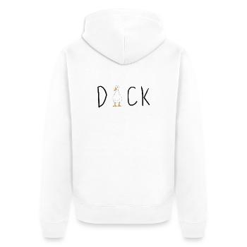 DUCK - Unisex Premium Bio Zip Hoodie - Weiß - Hinten - Thijin (182cm)