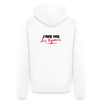 Anti-légumes - T-shirt humoristique - Veste à capuche bio Premium Unisexe - blanc - Dos - Thijin (182cm)