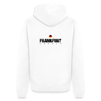 Minimalistisches Emblem der deutschen Flagge - Unisex Premium Bio Zip Hoodie - Weiß - Hinten - Thijin (182cm)